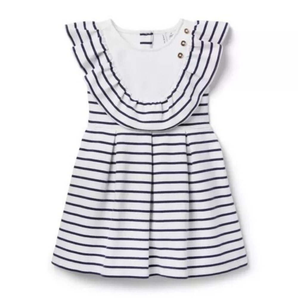 Janie and Jack Girls Striped Sailor Dress Preppy Size 3